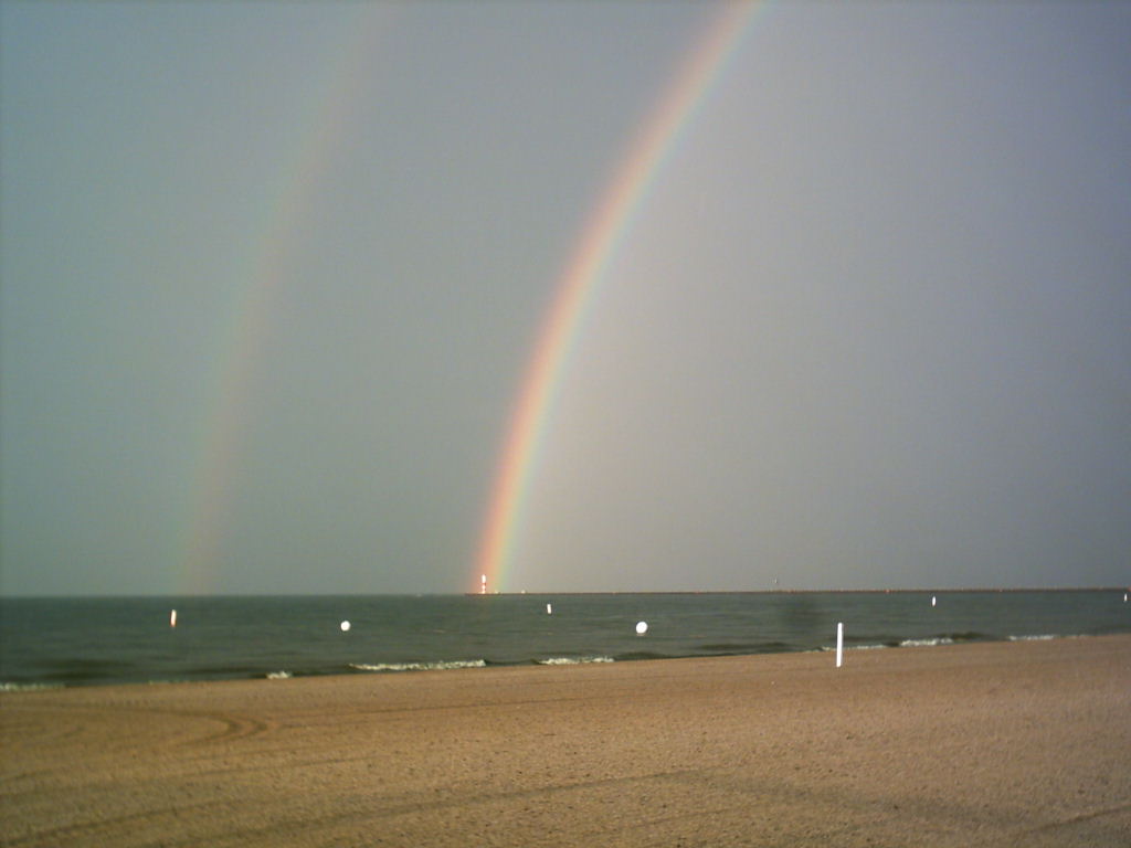 Charlotte, NY: Pot of gold at the end of the pier. Double rainbow.