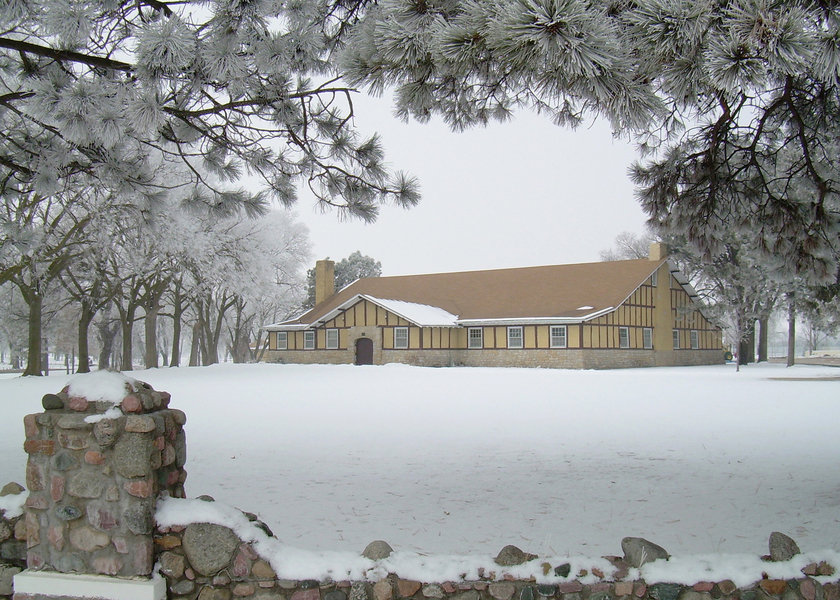 Schuyler, NE: Oak Ballroom in winter
