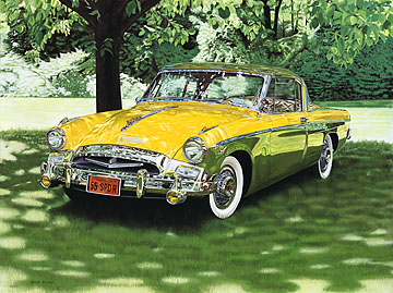 Garden City, NY: '55 Speedster, (Garden City Vintage Car Parade ) oil/canvas by Joseph Michetti - Sunflower Fine Art & Frame