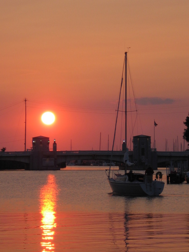 Port Clinton, OH : A boat at sunset photo, picture, image (Ohio) at