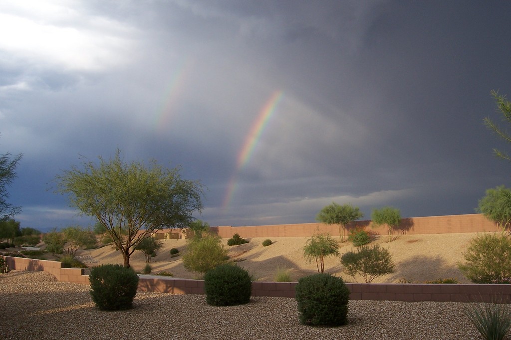 Surprise, AZ: Rainbow as seen from Sun City Grand summer 2006