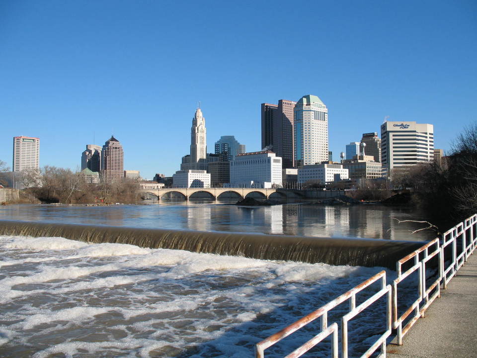 Columbus, OH: River Front View of Downtown