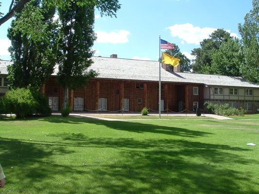 Los Alamos, NM : Los Alamos Boy's School. User comment: This building was called Fuller Lodge and it's the last building left from the Boys School left. All other buildings were torn down.