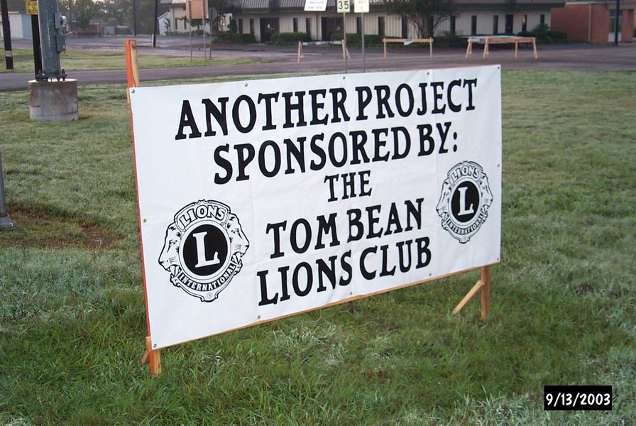 Tom Bean, TX Sign designating 1st community project by the newly