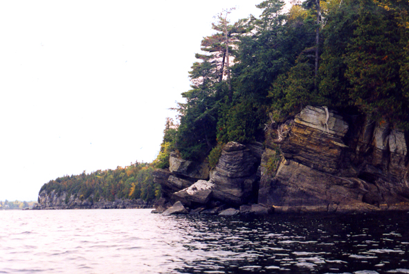 Peru, NY : Rocky Shoreline on Valcour Island, Peru NY