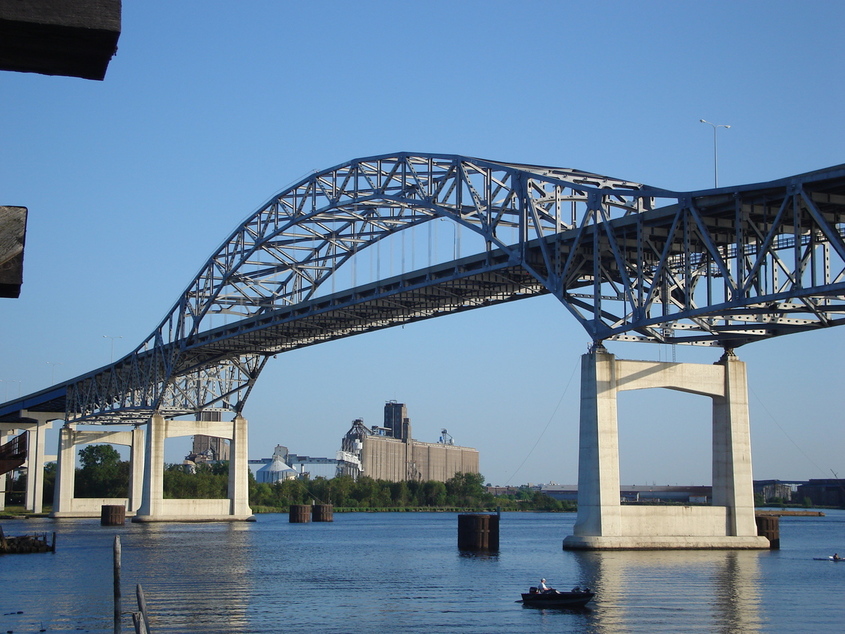 Duluth, MN: The 7,975 ft. Blatnik Bridge connecting Duluth to Superior.