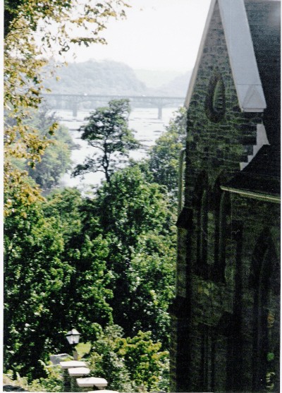 Harpers Ferry, WV : Church with Shenendoah River in background-Harper's Ferry