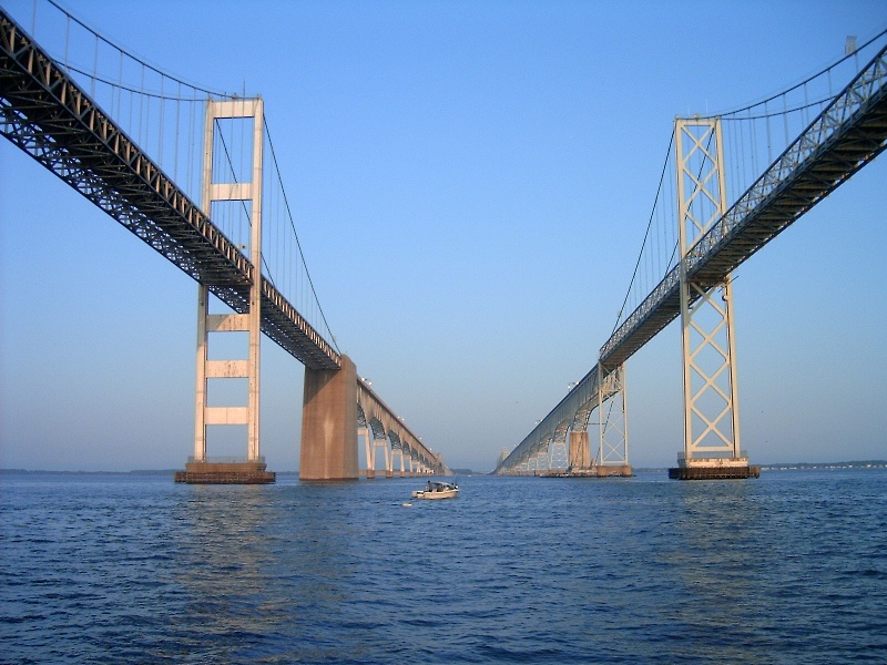 Annapolis, MD: Annapolis, Maryland: Chesapeake Bay Bridge, looking east toward Kent Island