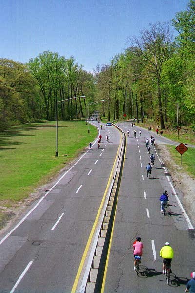 Hartsdale, NY: Biking in Bronx River Parkway in the Spring