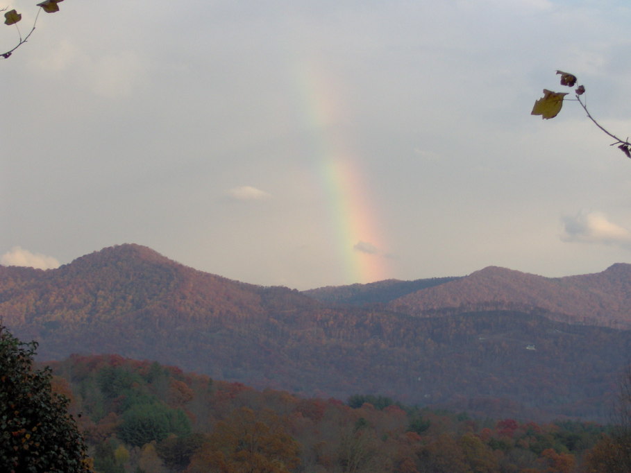 Franklin, NC: Rainbow Over the Mtn (view from my porch 441 So. at Country Meadows)