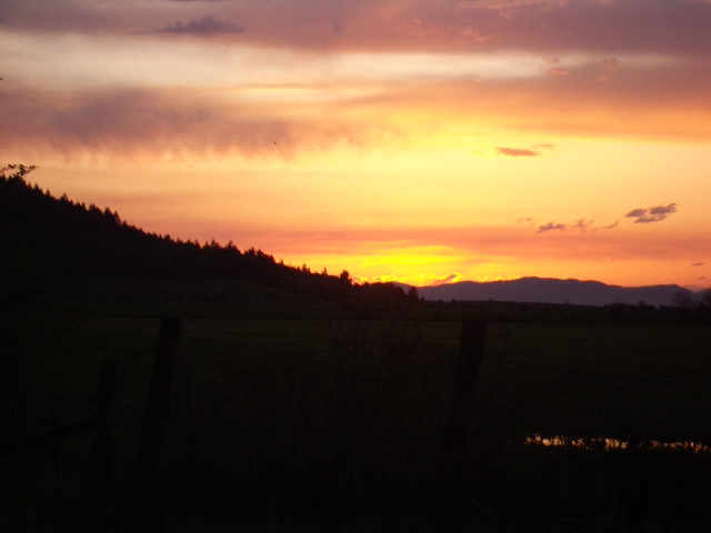 South Lebanon, OR : Sunset on Stoltz Hill Road and Vaughn Lane.