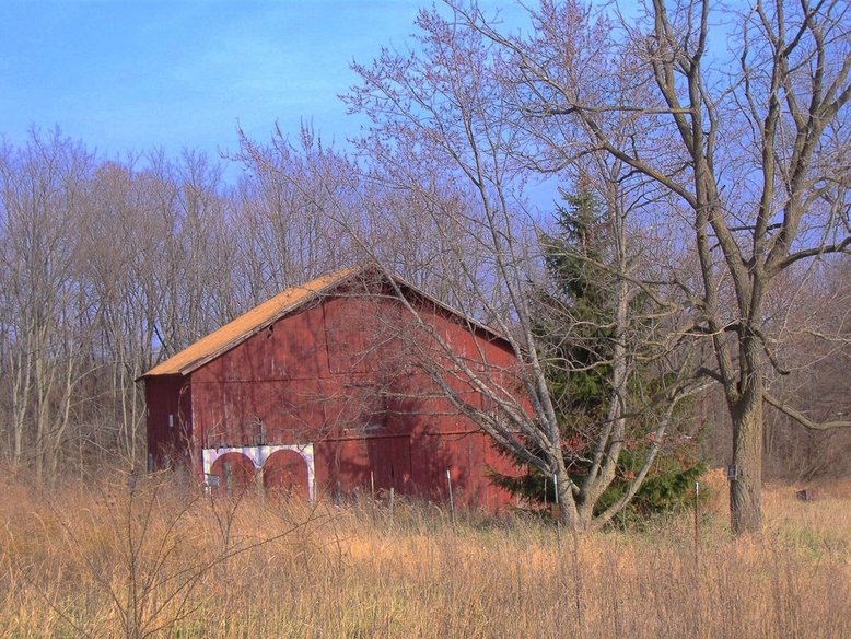 Kendallville, IN: Old Barn in Autumn, just outside the city of Kendallville, Indiana