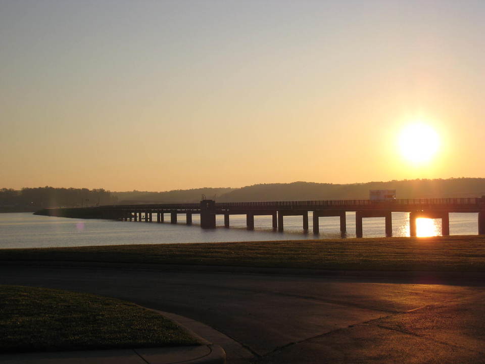 Clarksville, VA: Sunrise over the new bridge