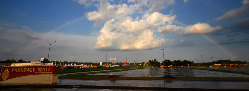 Beaumont, TX: Panoramic picture of rainbow over Parkdale Mall