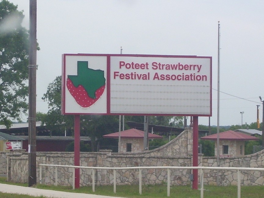 Poteet, TX The sign at the Strawberry Festival Grounds photo, picture
