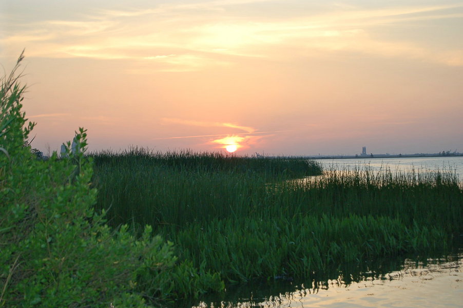 Spanish Fort, AL: Sunset over the causeway