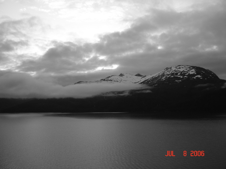 College, AK: COLLEGE FJORD AT MIDNIGHT IN JULY