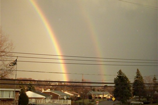 Shaler Township, PA: Double Rainbow - taken from my front steps