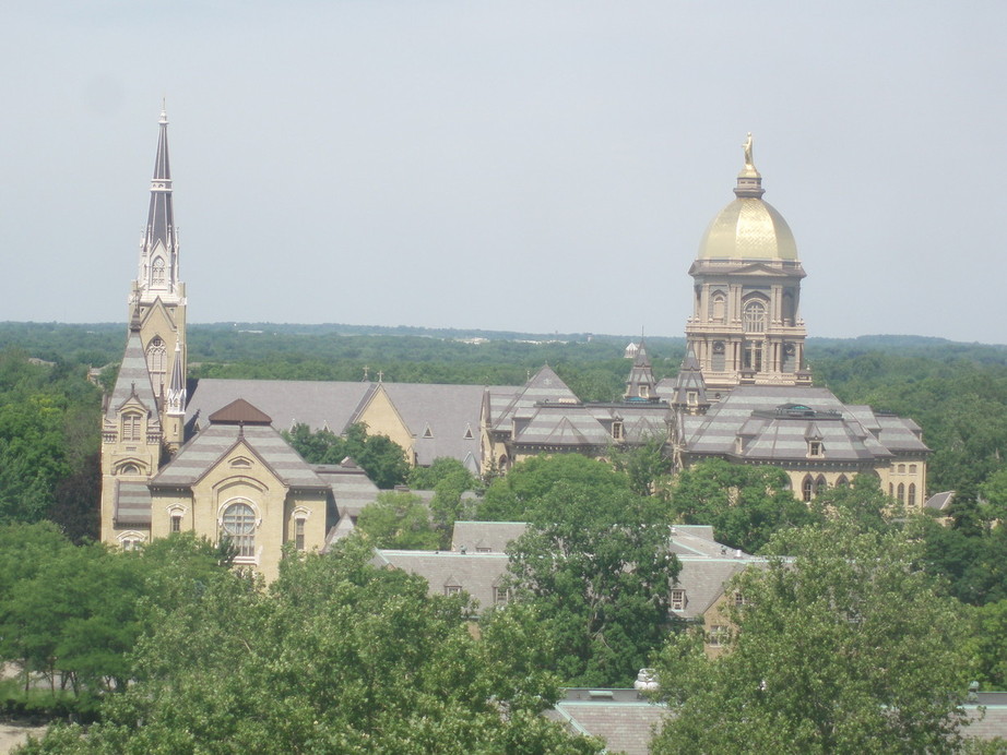 South Bend, IN: The Golden Dome and Basilica taken from "Touchdown Jesus"