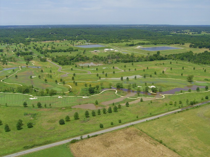 Broken Arrow, OK: Golf Course east of Broken Arrow (from a model airplane)