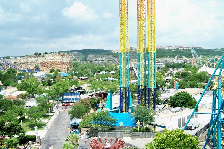 San Antonio TX The View Of Six Flags Fiesta Texas From The Top Of San Antonio TX The View Of Six Flags Fiesta Texas From The Top Of