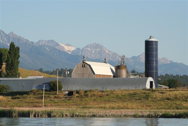 Polson, MT: McAlpin Farm next to Mission Bay on Flathead Lake.