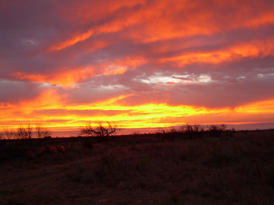 Quitaque, TX: Sunset at Caprock Canyon state Park