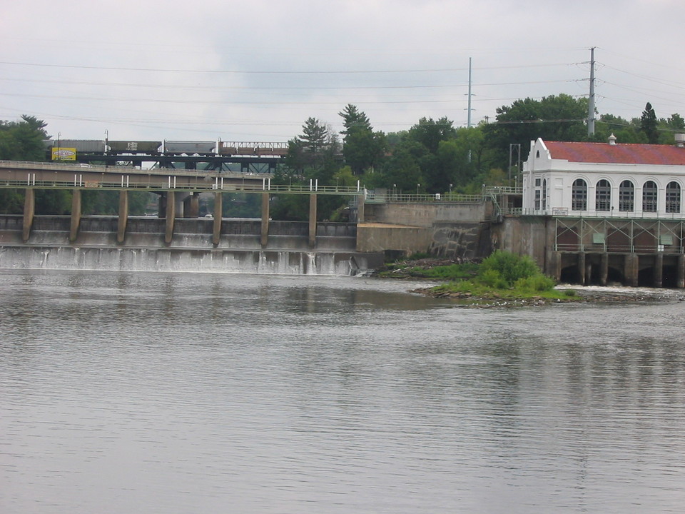 Wisconsin Dells, WI: Kilbourn Hydroelectric Dam, bridges at Wisconsin Dells.