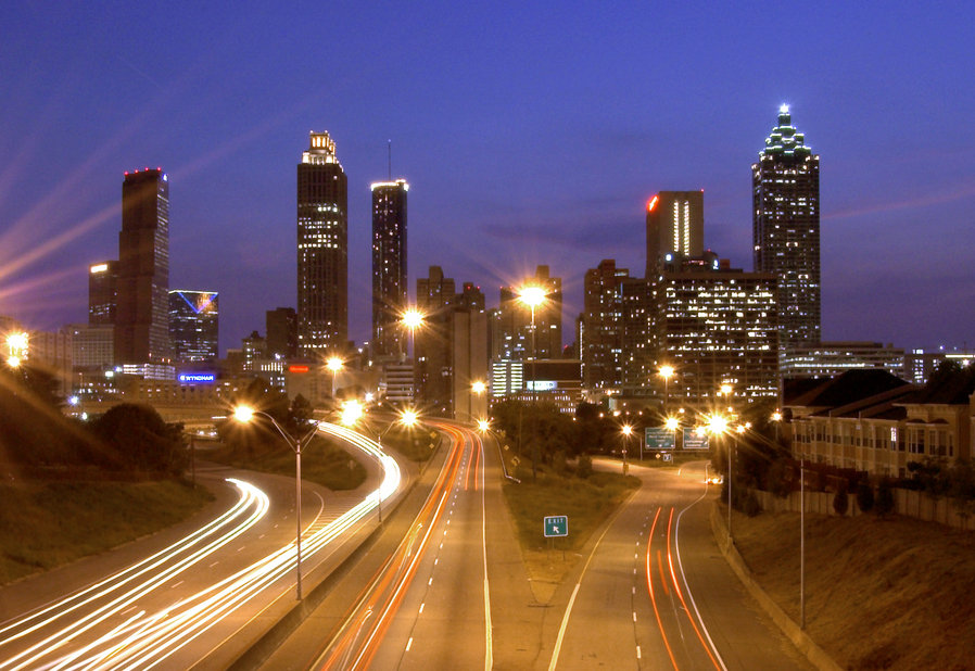 Atlanta, GA: Atlanta Skyline and Freedom Parkway