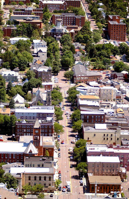 Bloomsburg, PA: sky view of main st. bloomsburg