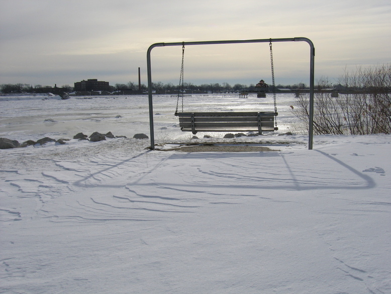 Bay City, MI : Swing in the Snow By the River