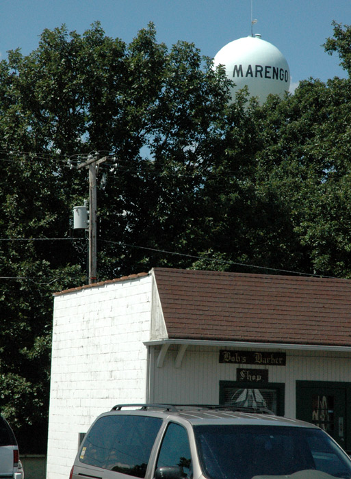 Marengo, OH Water tower overlooks a Marengo shopping center photo