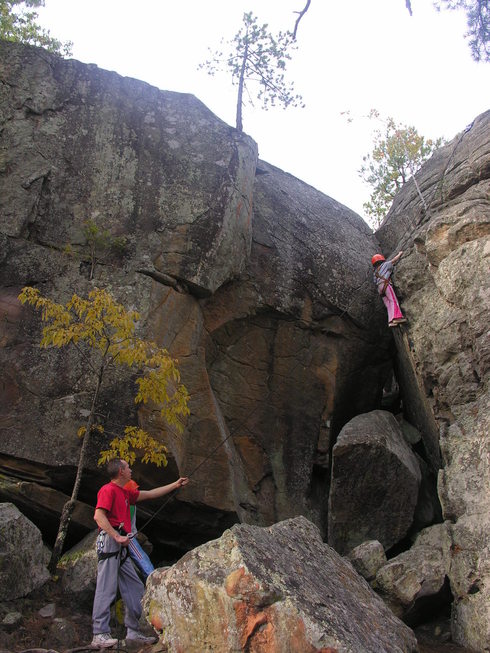 climbing at Robbers Cave