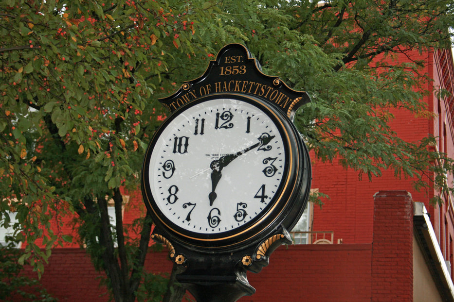Hackettstown, NJ: Clock in Main Street Hackettstown