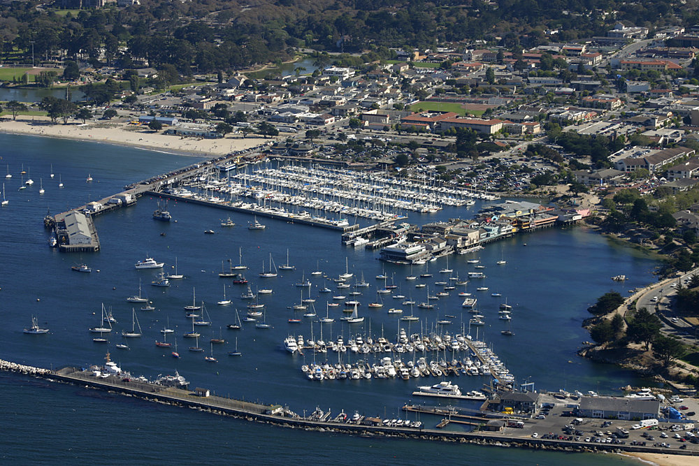 Monterey, CA : An aerial view of Old Fisherman's Wharf on Monterey