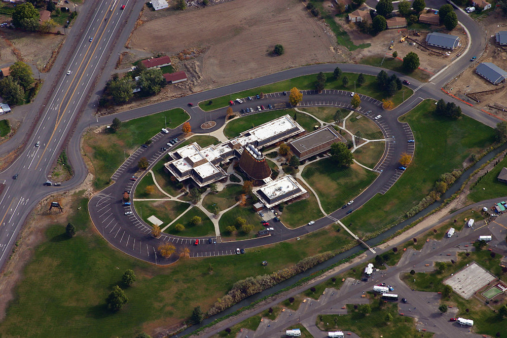 Toppenish, WA: An aerial view of the Yakima Nation Cultural Center in Toppenish, Washington