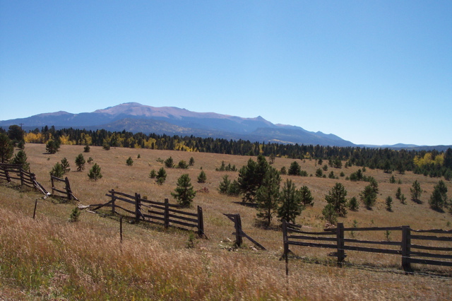 Divide, CO: Pikes Peak and Aspens north of Divide