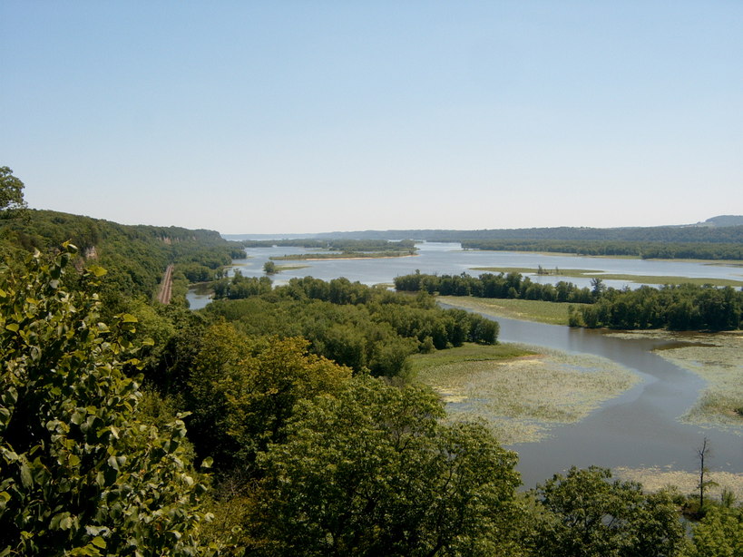 Potosi, WI Overlooking the Mississippi from the bluffs north of