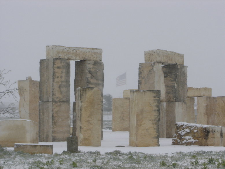 Odessa, TX: Stonehenge in Odessa during winter