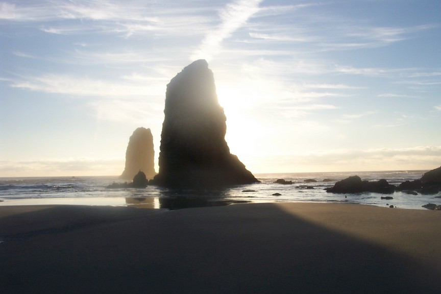 Cannon Beach, OR Haystack Rock at low tide photo, picture, image