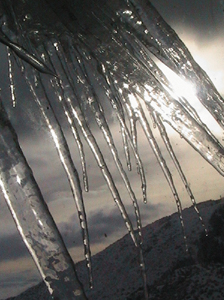 Frazier Park, CA : Winter Ice, View from my window a few winters ago