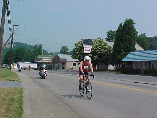 Granville, WV: First tri-atholone in the Morgantown, West Virginia area came through Granville.