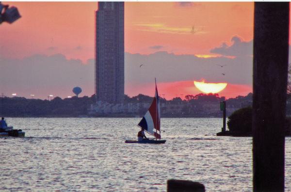 Kemah, TX : Sailboat at Sunset