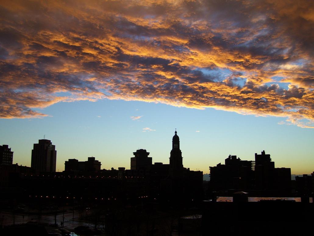 Rochester, NY: Downtown Rochester at dusk