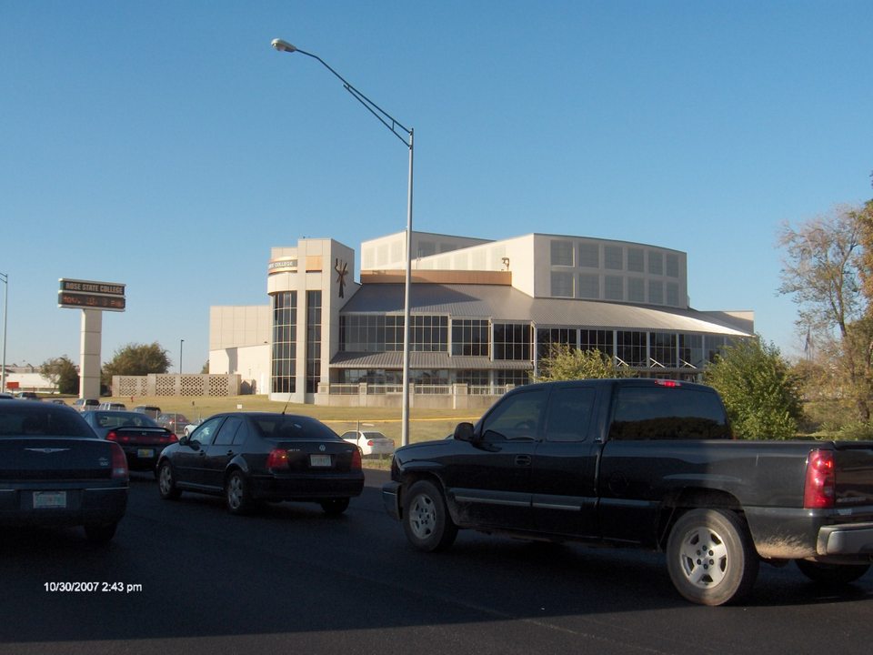 Midwest City, OK: Rose State College, 6420 SE 15th - Communications Center - as seen from I - 40