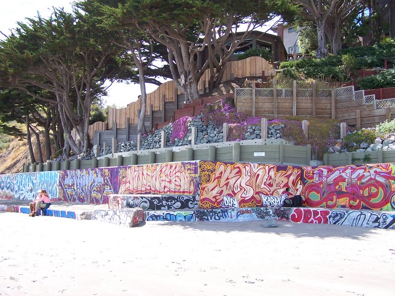 Bolinas, CA : art work by the sand