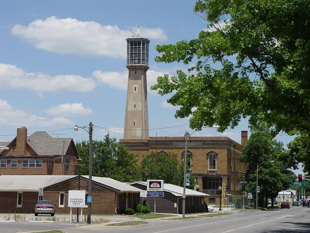 Centralia, IL: Centralia bell tower rises 150 feet over downtown area. 65 bell instrument is one of the largest in the world.
