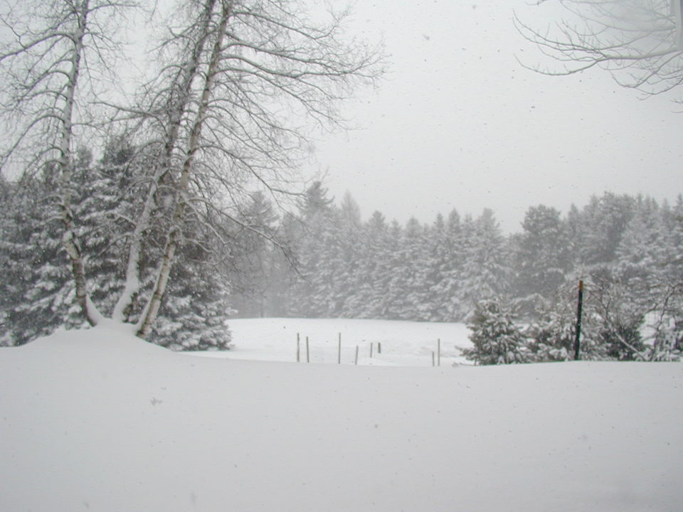Plainfield, VT Winter view towards Plainfield Village less than.25