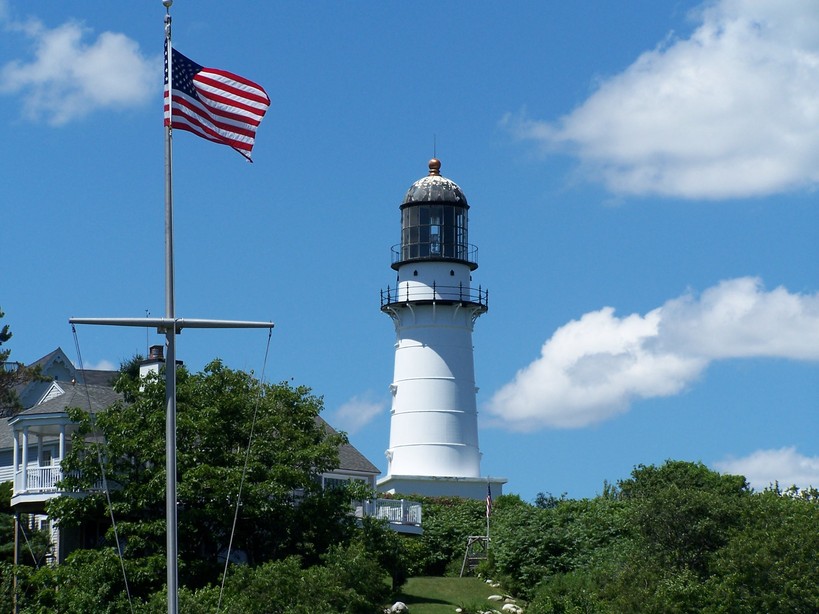 Cape Elizabeth, ME: Random photo on our family trip to view the lighthouses,God Bless America!