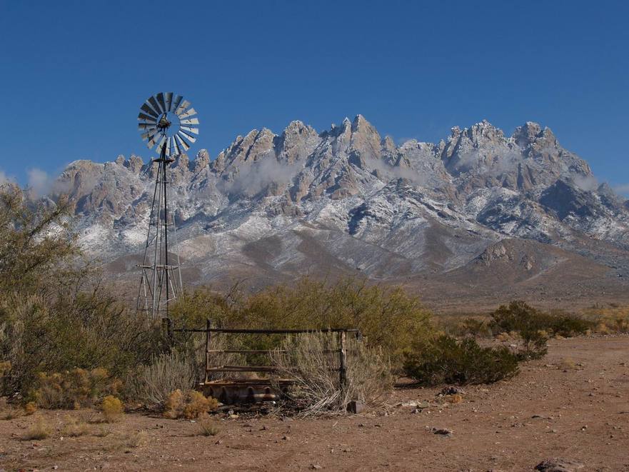 Las Cruces, NM : Organ Mountains after light dustng of snow photo